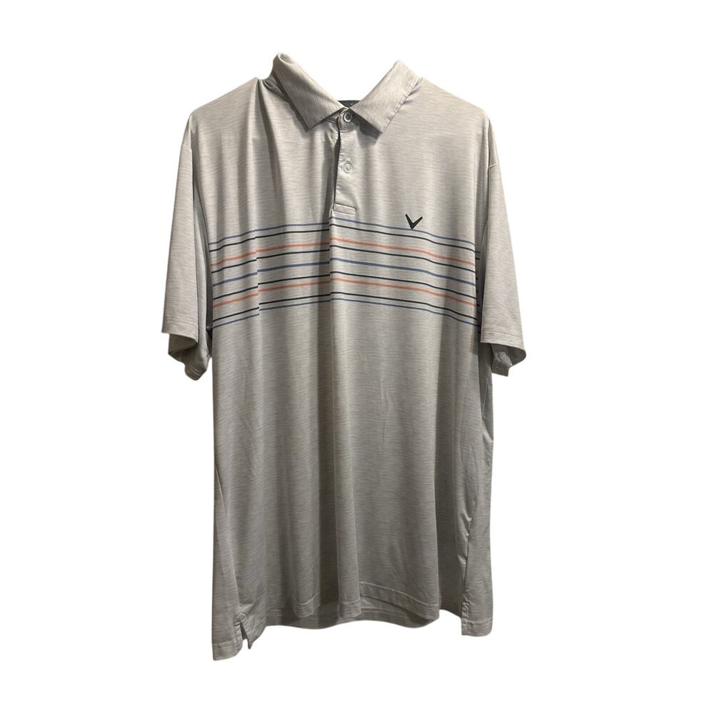 Callaway Opti-Dri Men's XL Striped Moisture Wicking Golf Polo Shirt